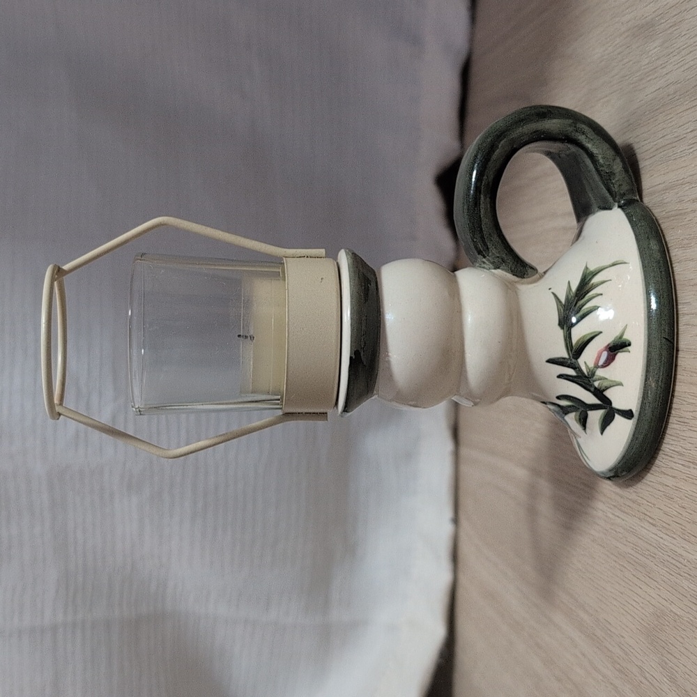 Vintage Ceramic Candle Holder with Glass Votive